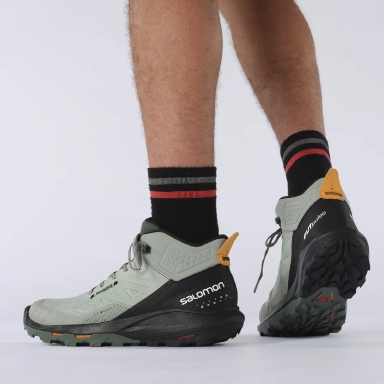 Salomon Outpulse Mid GTX Men's Hiking Boots Mint / Black | CA 72A90